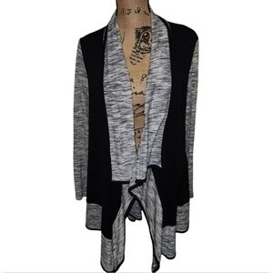 Tribal Long Assymetrical Open Front Duster Fly Away Cardigan Sweater LARGE Cozy